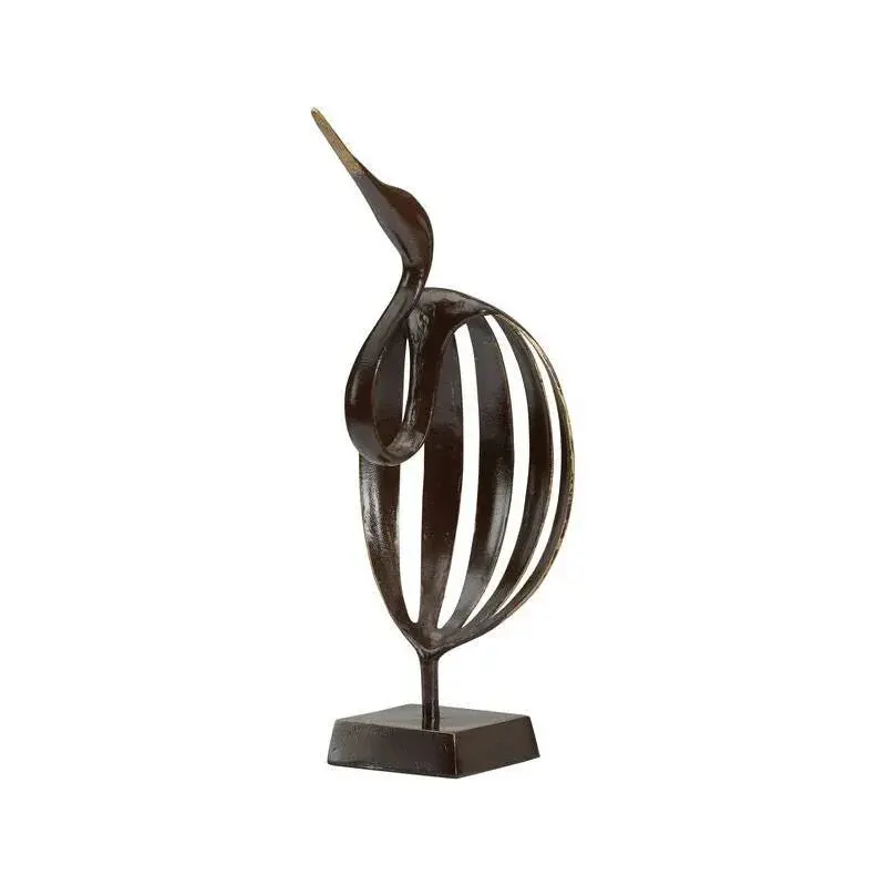 Stylized Crane Sculpture – Modern Metal Figural Art 1