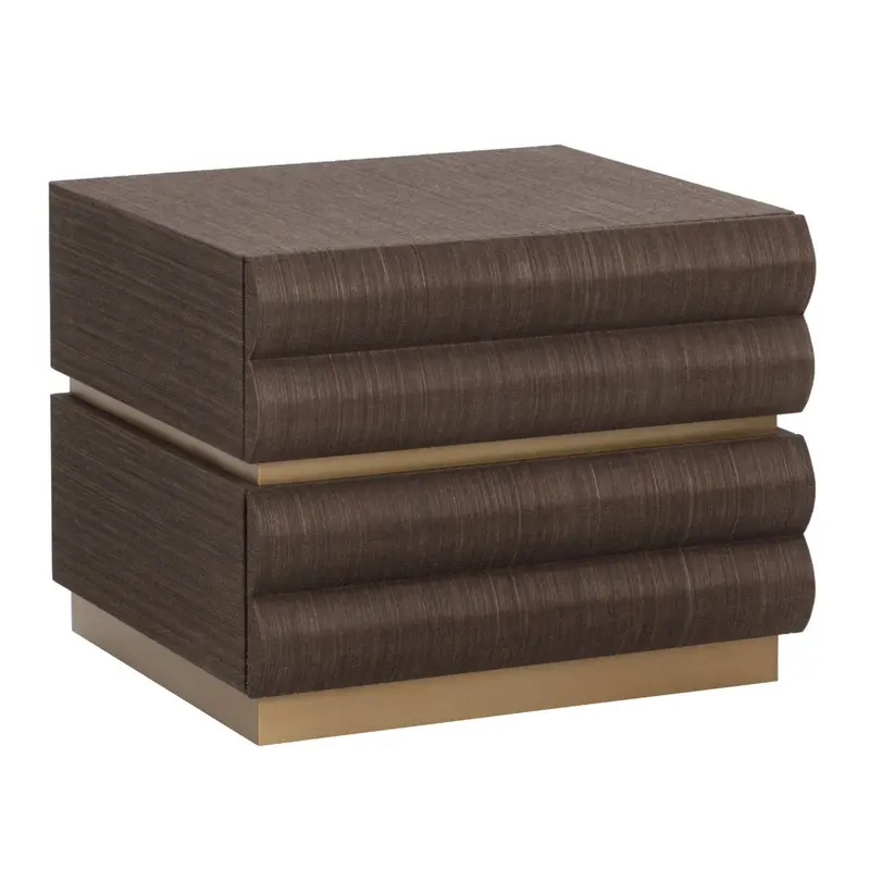 Subira Two-Drawer Nightstand With Woven Raffia Front Panels 1