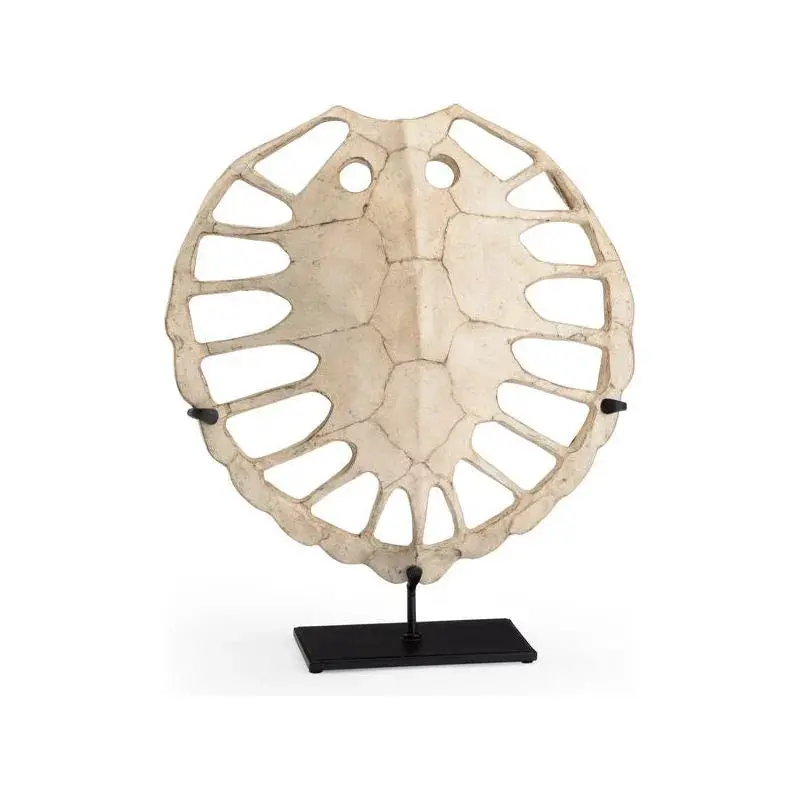 Sulcata Tortoise Sculpture On Iron Base – Naturalistic Garden Art 1