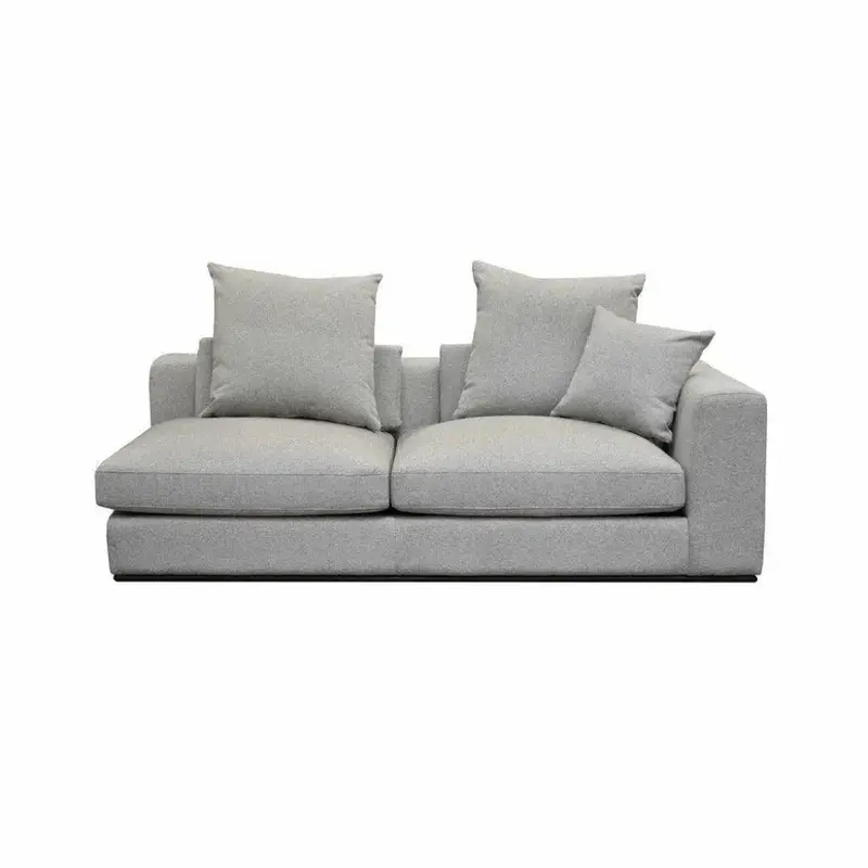 Sullivan Grey Linen Modular Chaise Sofa – Right-Facing Configuration 1