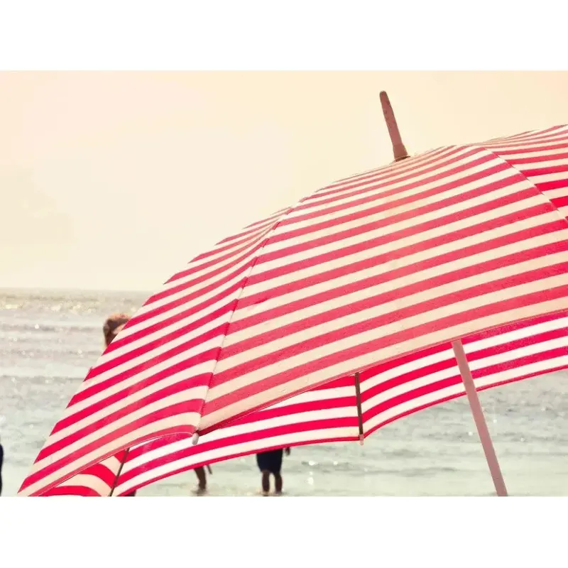 Summer Beach Umbrella Vibrant Canvas Art Print 1