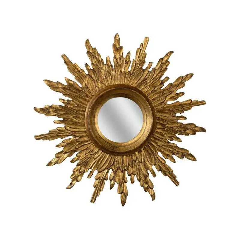 Sunbeam Oval Gold-Finished Mirror – Bright, Polished Wall Decor 1