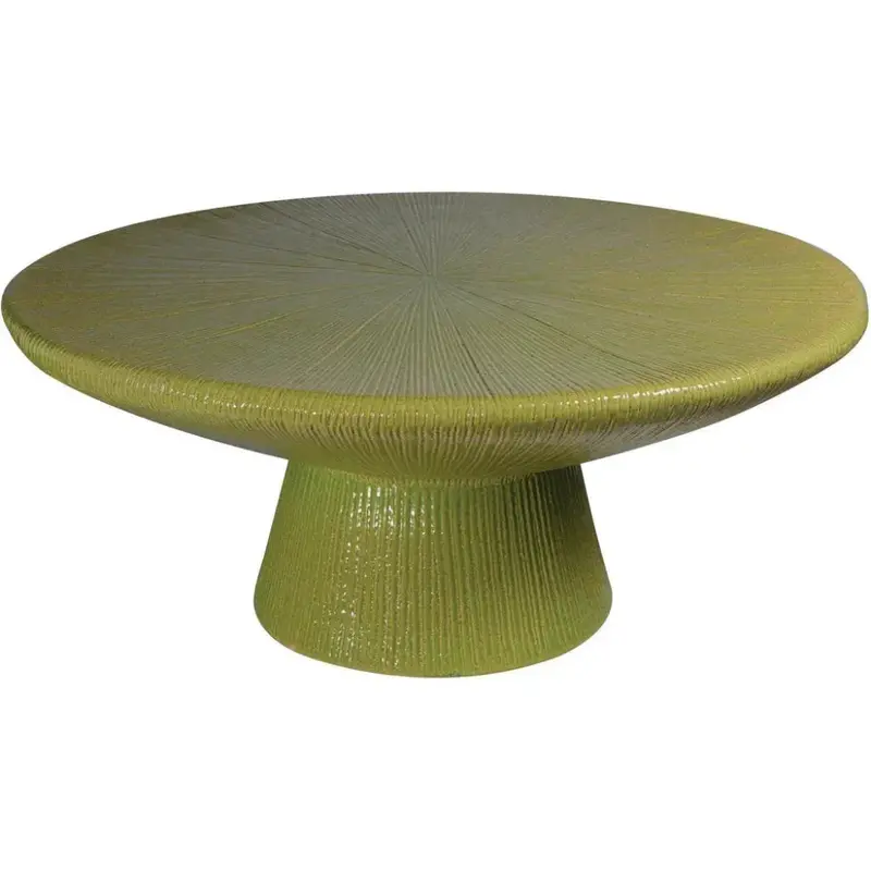 Sunburst Green Ceramic Outdoor Coffee Table With Artisan Finish 1