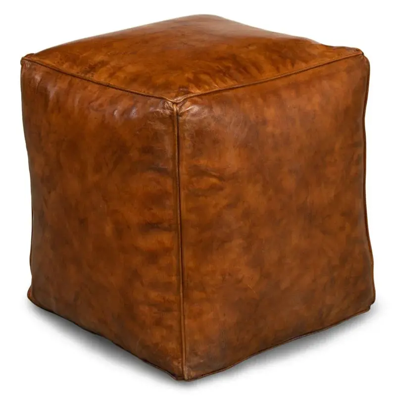 Sunday Afternoon Leather Cube Footstool 1