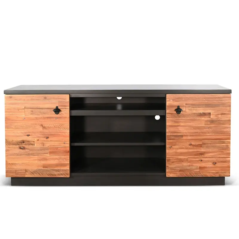 Sunset Dune Black Two-Door Media Cabinet For Tv And Storage 1