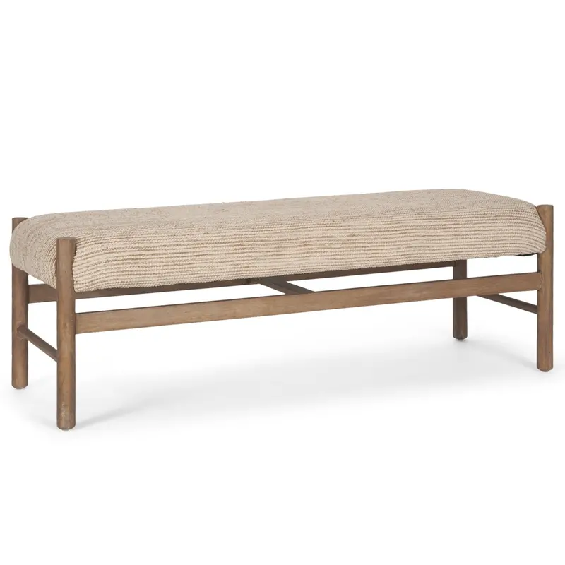 Tadi Dark Brown Rectangular Wood Bench 1
