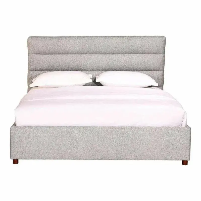 Takio Light Grey Performance Fabric Bed – Stain-Resistant & Modern 1