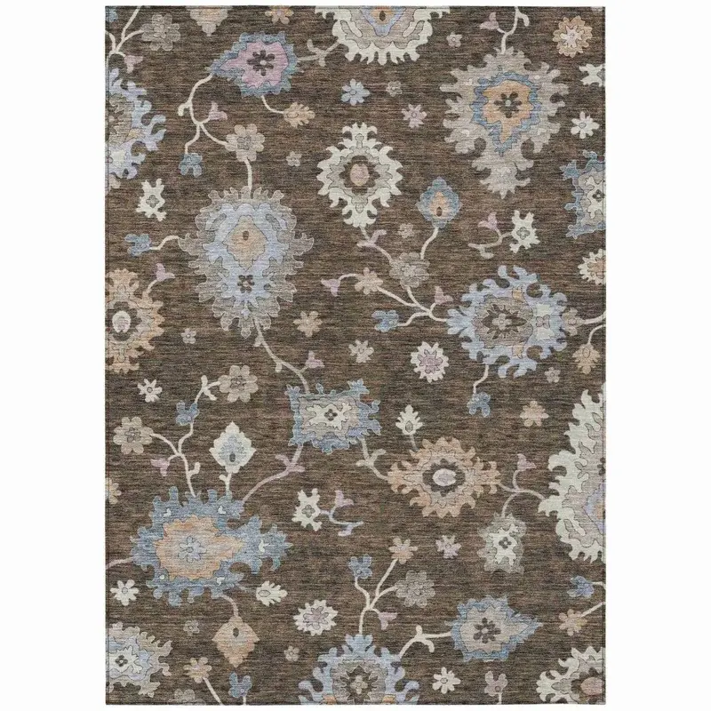 Talitha Taupe Brown Indoor-Outdoor Rug – Textured Washable Area Rug 2