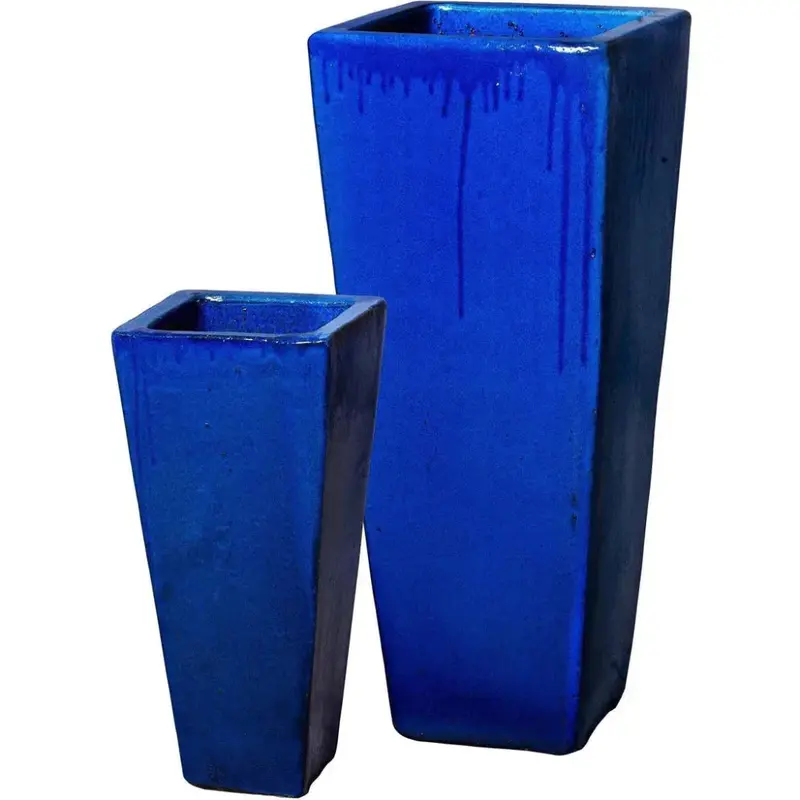 Tall Square Ceramic Planter – Modern Style 1