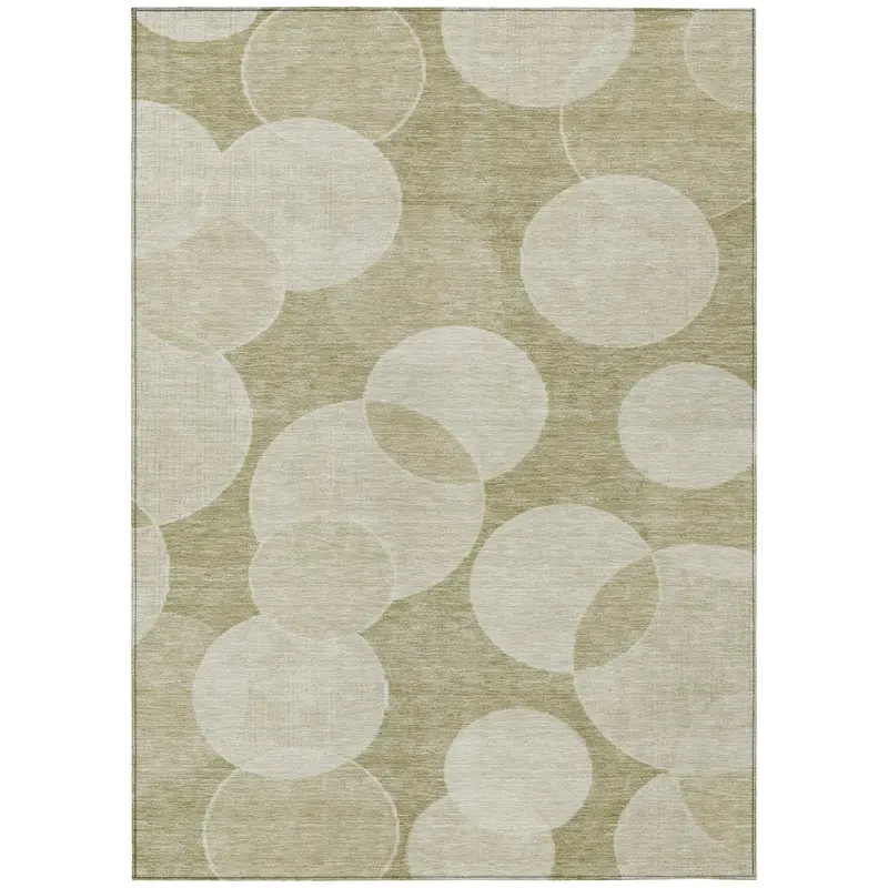 Tan Washable Indoor-Outdoor Area Rug By Jaelanor 1