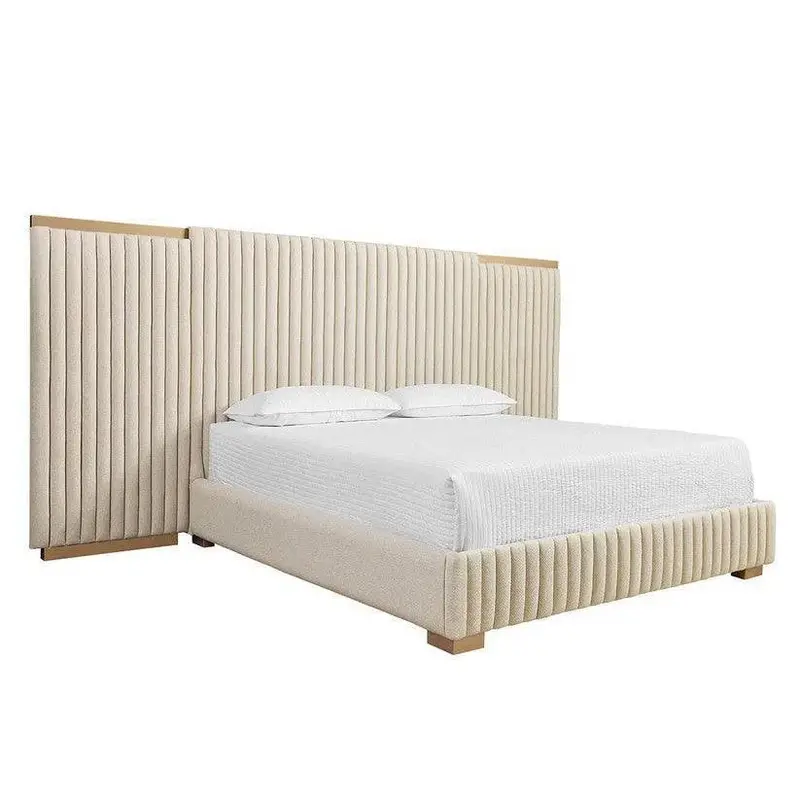 Tarrant King-Sized Bed – Minimalist Design With Gold-Tone Steel Legs 1