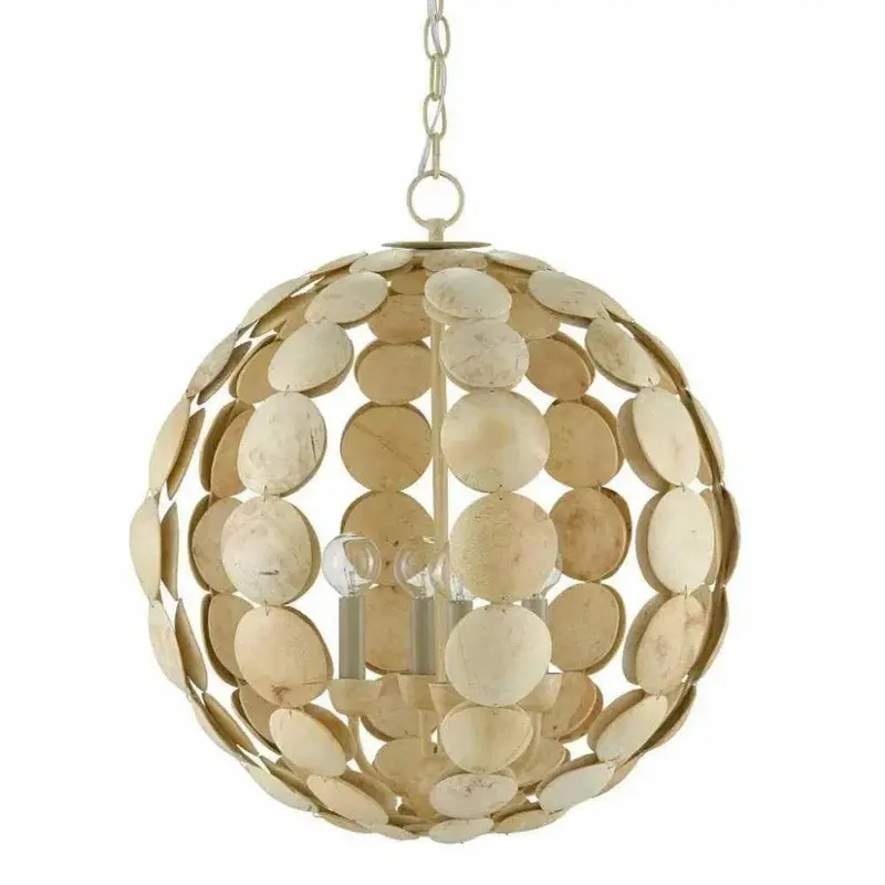 Tartufo Coco Shell Chandelier In Cream And Natural Coco Finish 1
