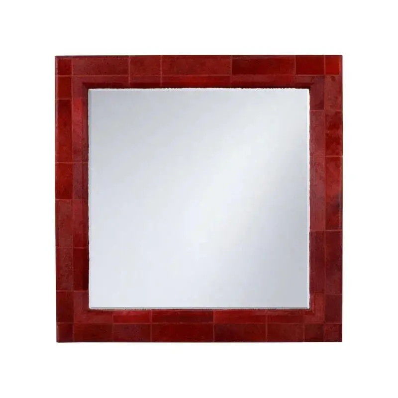 Taurus Hair-On-Hide Wall Mirror – Rustic Textured Frame 1
