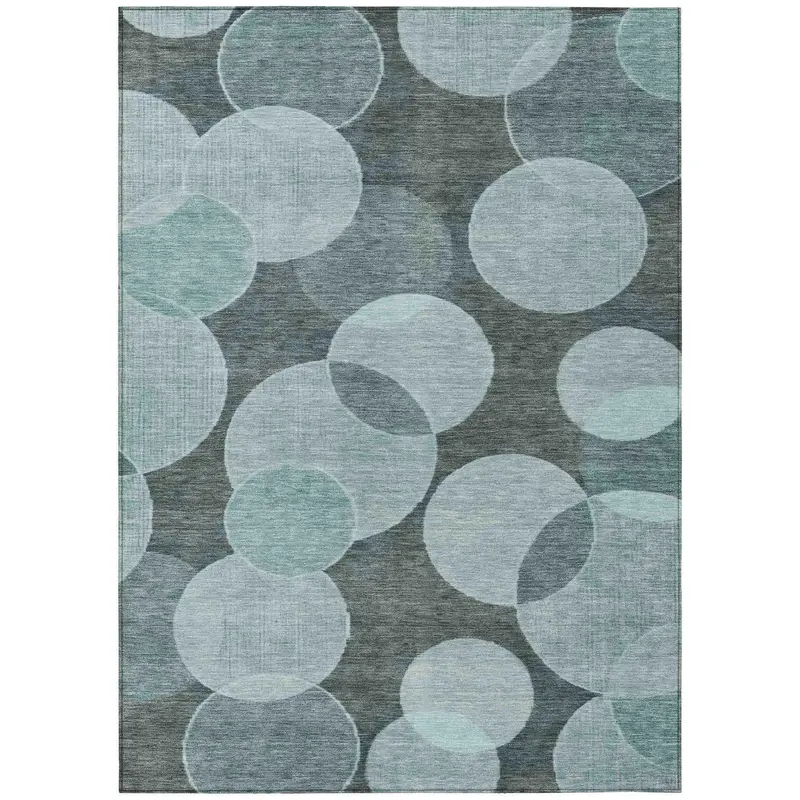 Teal Washable Indoor-Outdoor Area Rug By Jaelanor 1