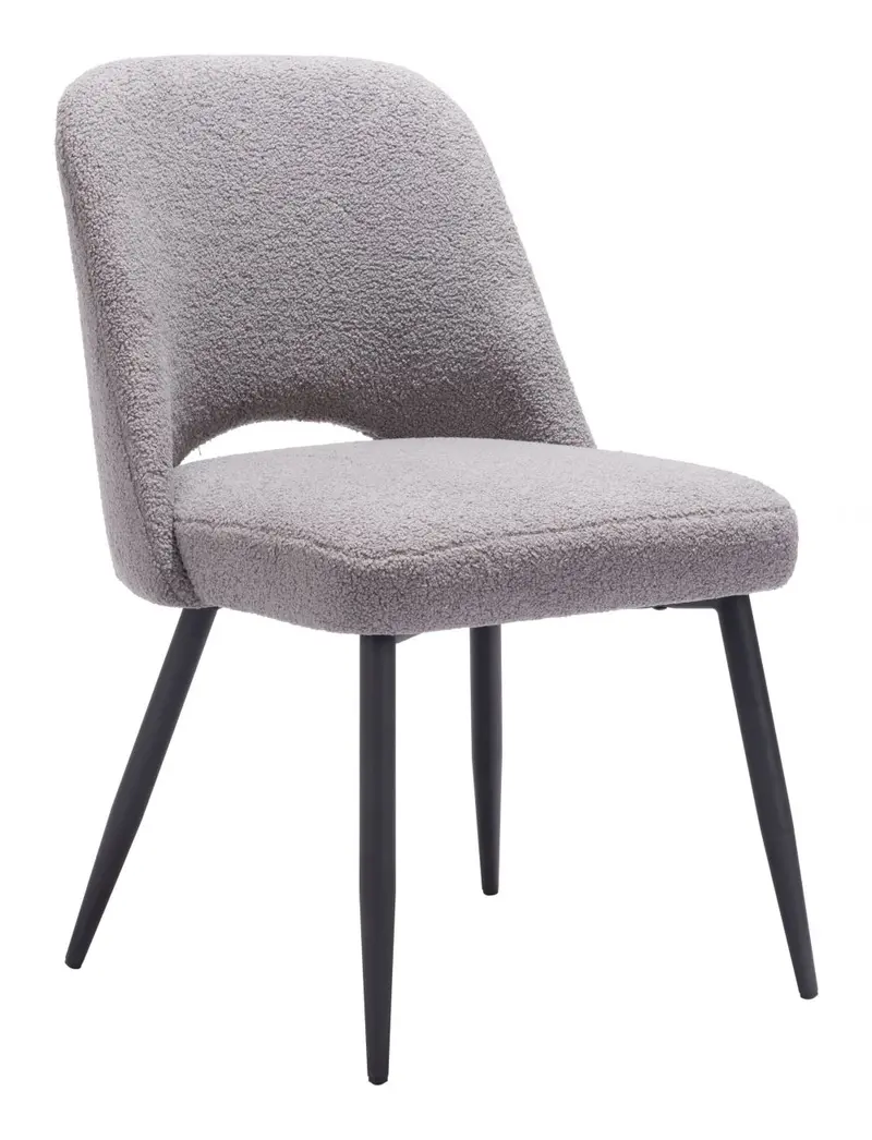 Teddy Shearling Fabric Dining Chairs (Set Of 2) – Plush Textured Upholstery 1