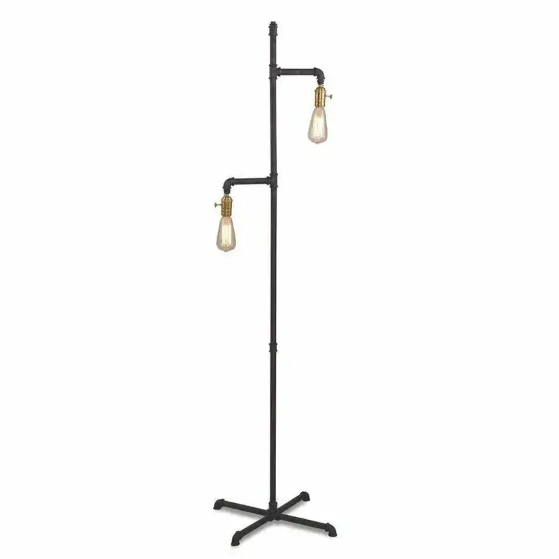 Telestar 64-Inch Tall Brown Metal Floor Lamp With Adjustable Height 1