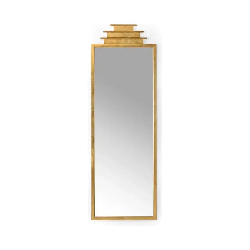 Temple-Inspired Metal Wall Mirror With Sleek Framing 1