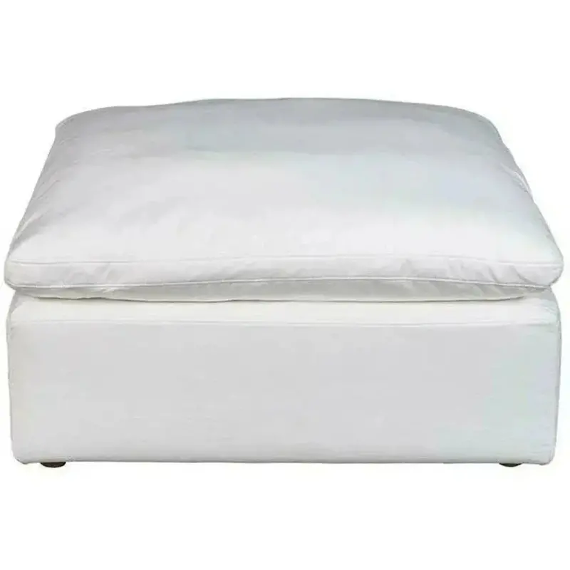 Terra White Stain-Resistant Modular Ottoman 1