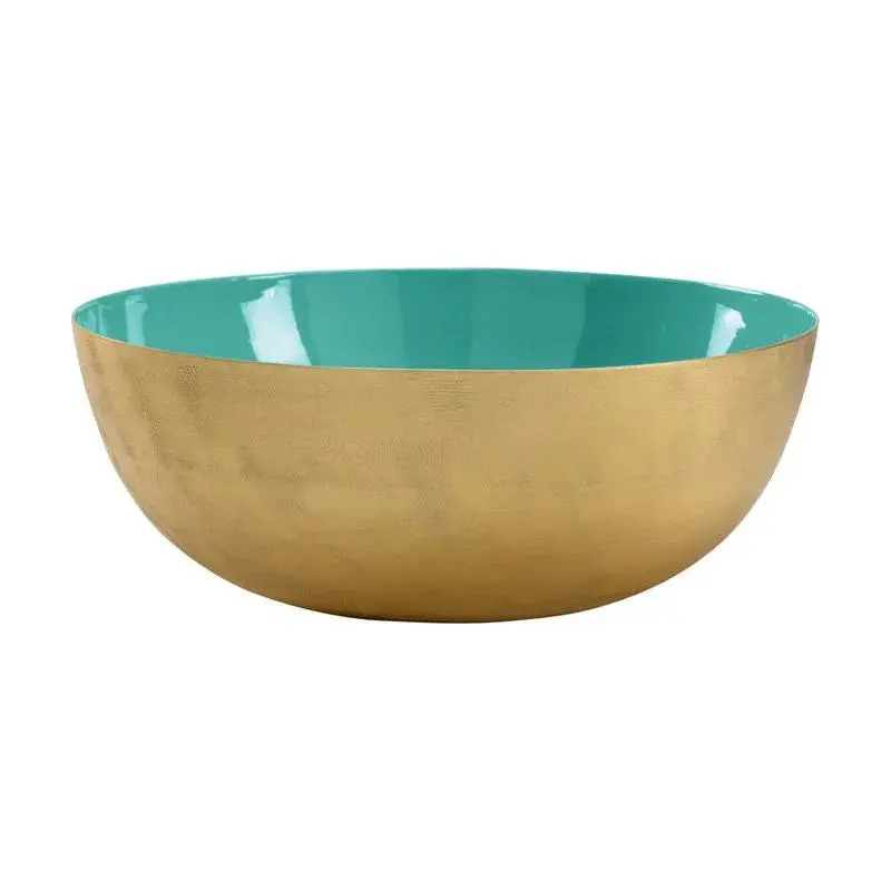 Textured Gold Caribbean-Inspired Serving Bowl 1