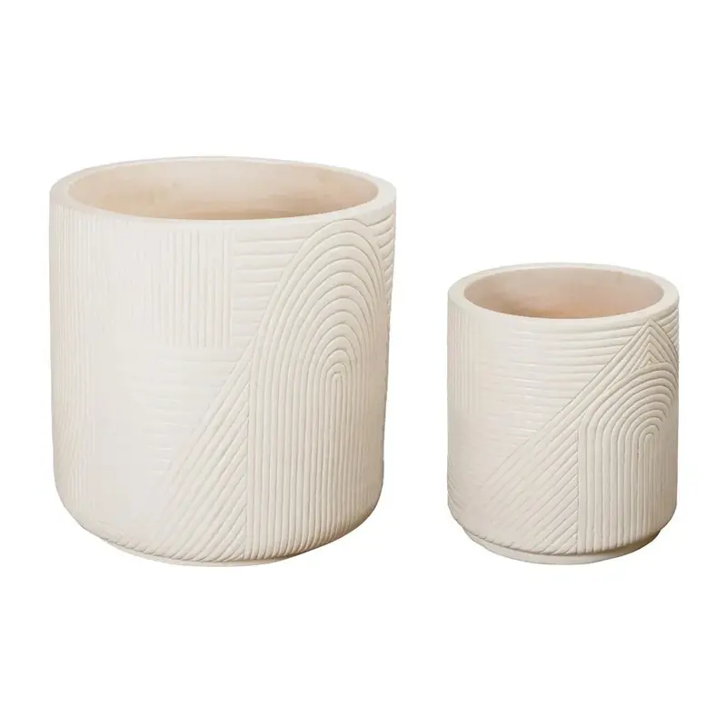 Textured Serenity Ceramic Outdoor Planters – Set Of 2 1