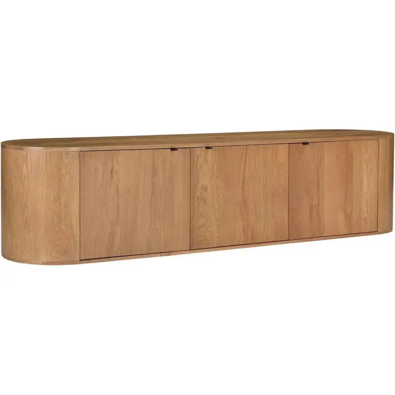 Theo Natural Wood Media Storage Bench 1