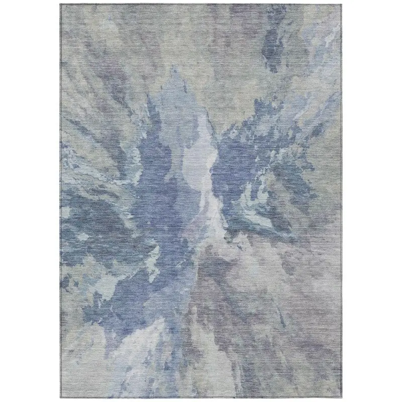 Theodara Denim-Blue Washable Indoor/Outdoor Area Rug 2