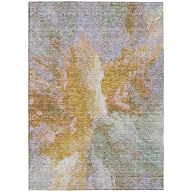 Theodara Rust-Colored Washable Indoor/Outdoor Area Rug 2