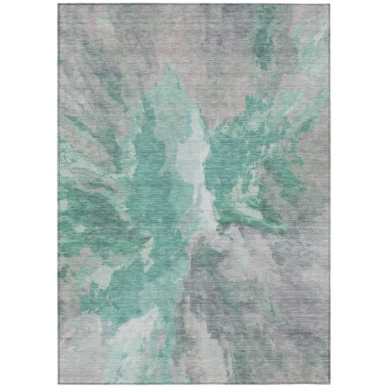 Theodara Teal Indoor-Outdoor Rug – Artisanal Washable All-Season Area Carpet 2