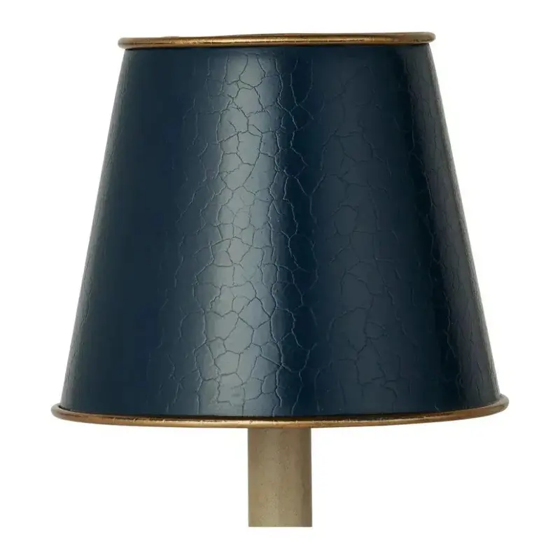 Tole Metal Navy Blue Tapered Chandelier Shade 1