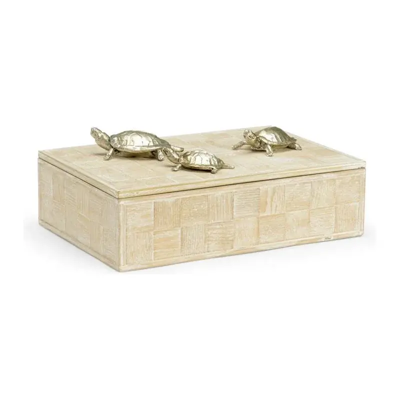 Tortoise-Print Whitewashed Family Memory Box 1