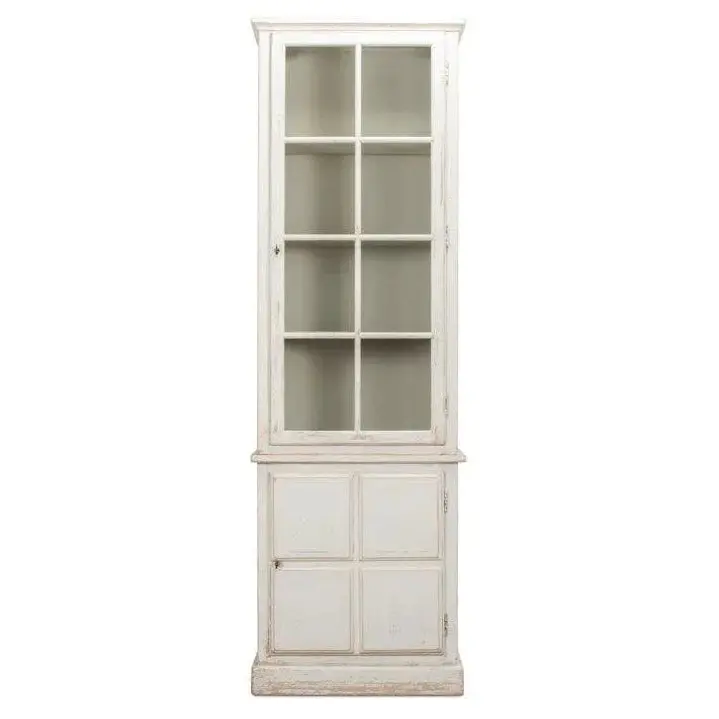 Tower Curio Bookcase With Tempered Glass Doors 1