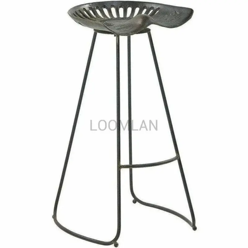 Tractor-Inspired Antiqued Dining Bar Stool – Lyri Design 1