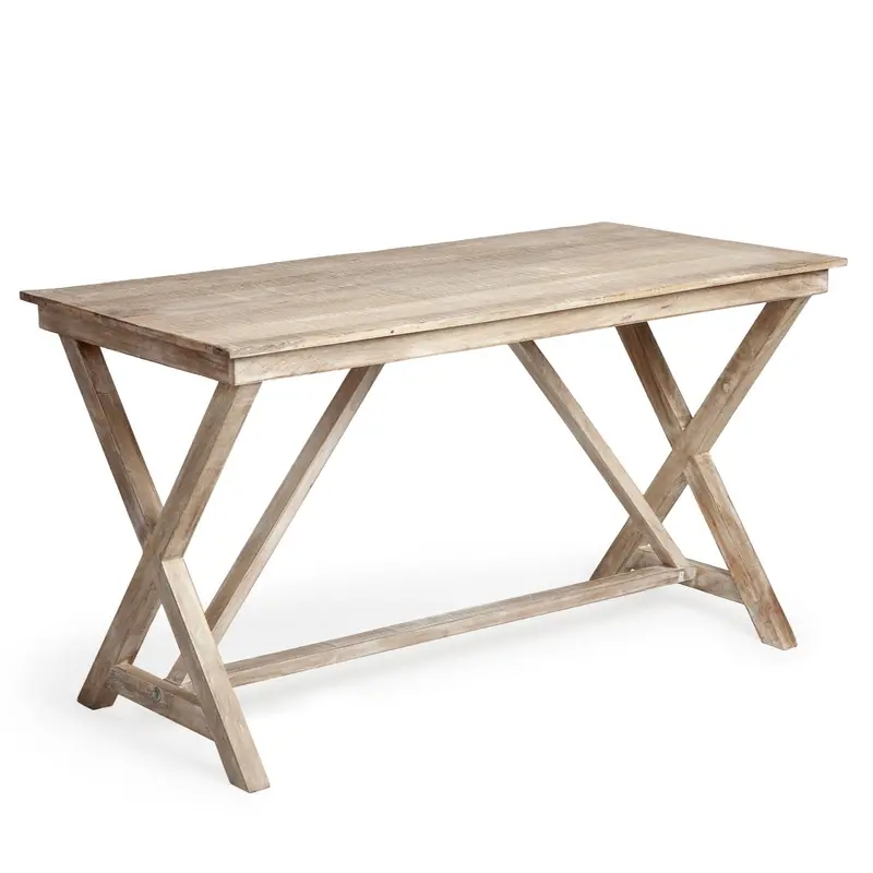 Tracy X-Frame Office Desk Crafted From Solid Natural Wood 1