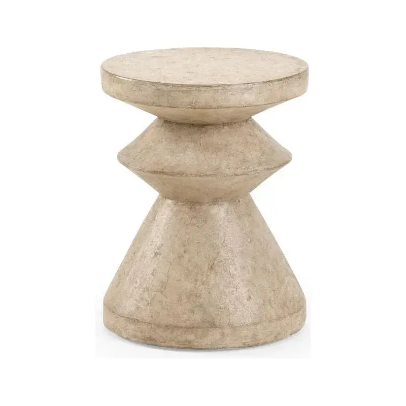 Triptic Concrete-Finish Round Stool – Modern Accent Piece 1