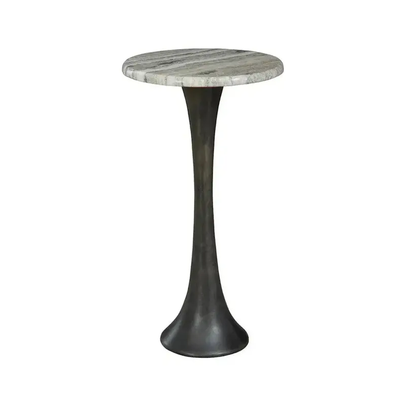 Trumpet Martini-Inspired Round Table With Polished Marble Top 1