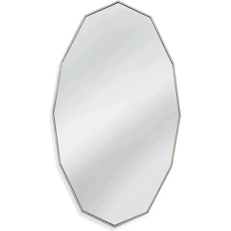 Turning Leaf Silver Metal Vertical Wall Mirror 1