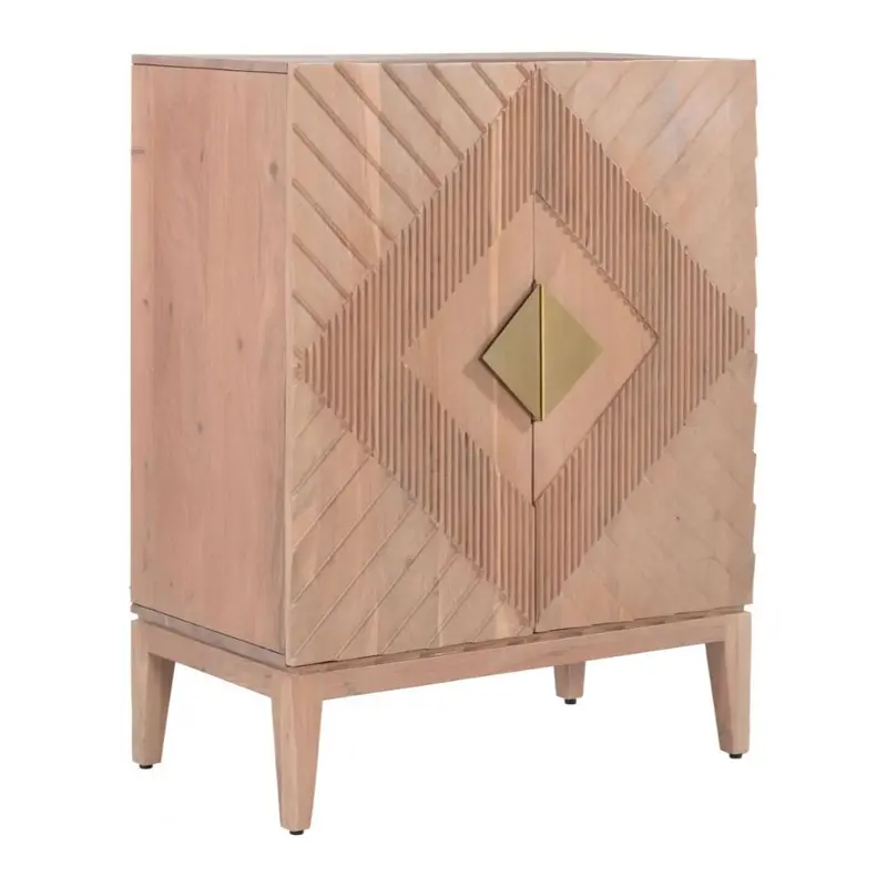 Two-Door Natural Wood Storage Cabinet – Hira Design 1