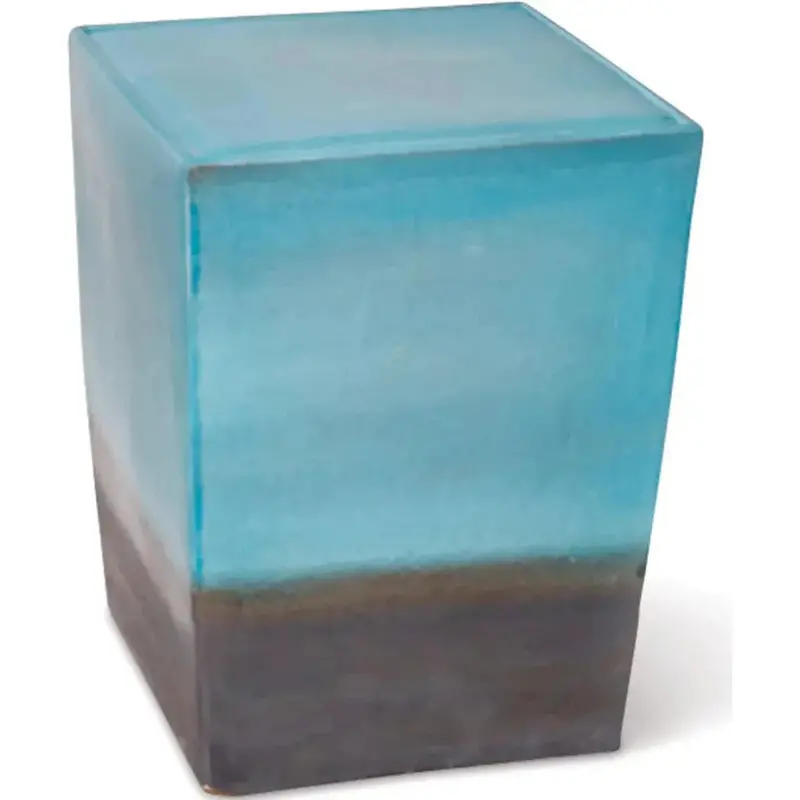 Two Glaze Square Cube Set – Blue Outdoor Stools 1