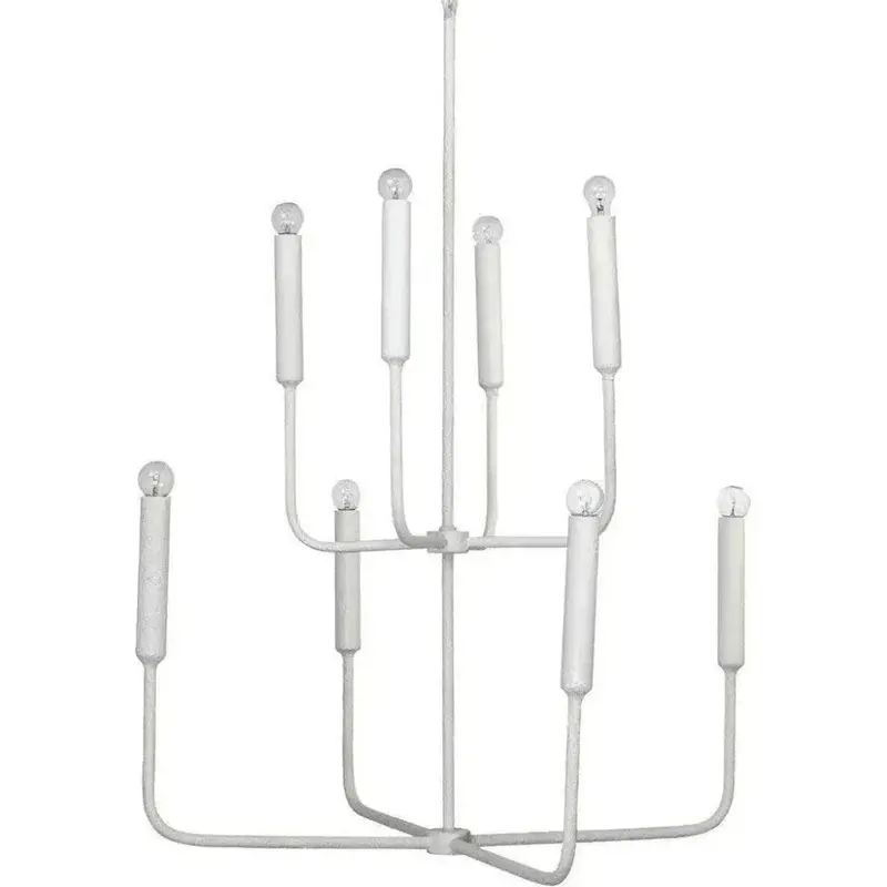 Two-Tier Mercer Chandelier In White Gesso – Coastal Design 1