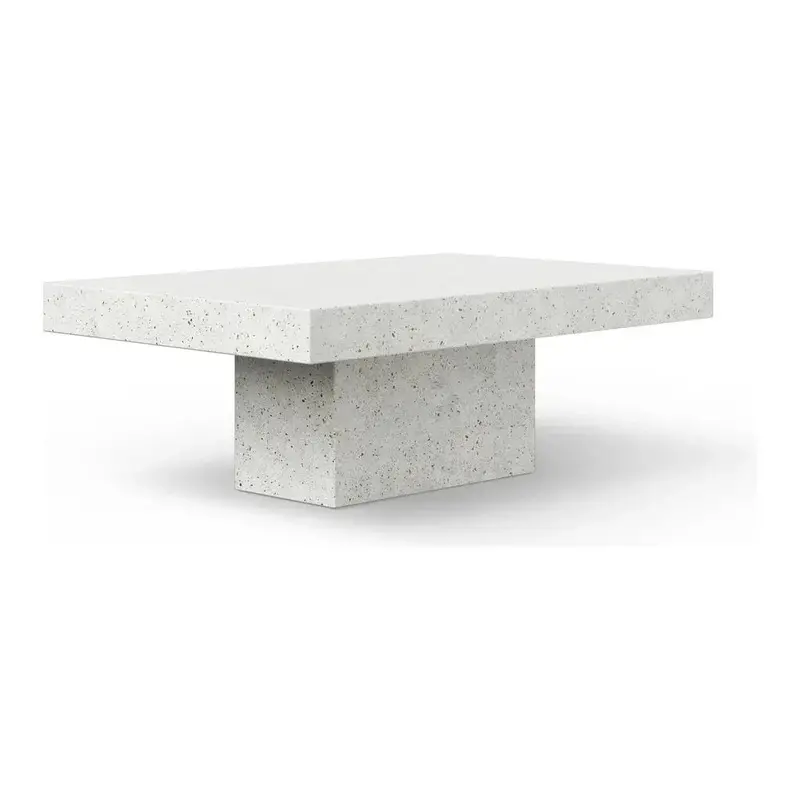 Una Minimalist Ivory Outdoor Coffee Table – Clean-Line Concrete Design 1