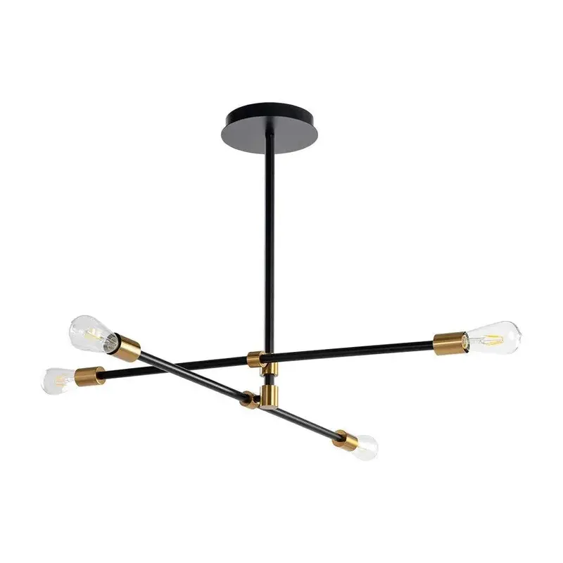 Val Adjustable Multi-Arm Chandelier In Matte Black & Brass 1