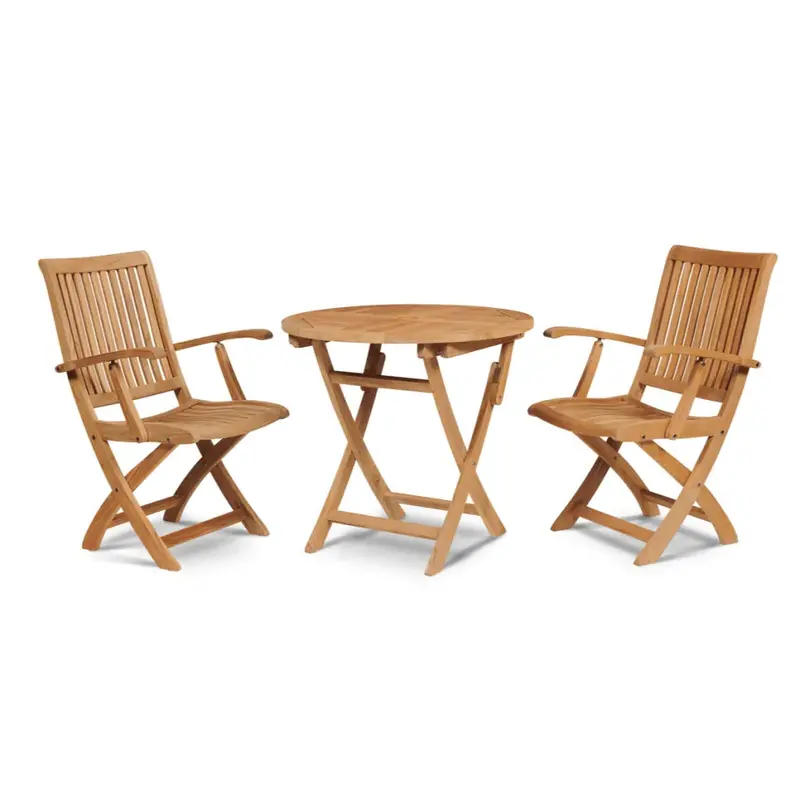 Valencia 3-Piece Teak Outdoor Bistro Set – Round Counter-Height Design 1