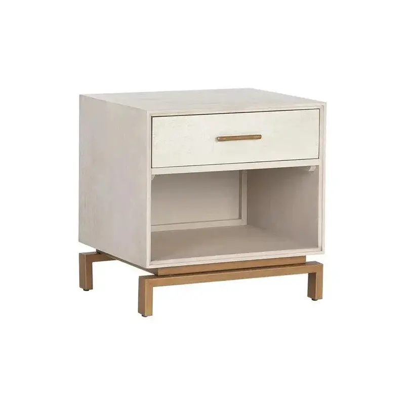 Valencia Classic Nightstand With Brass Hardware & Smooth-Finish Cabinetry 1