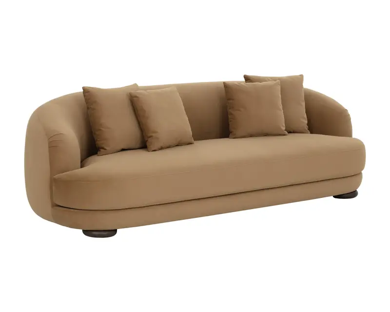Valentina Brown Upholstered Fabric Sofa 1