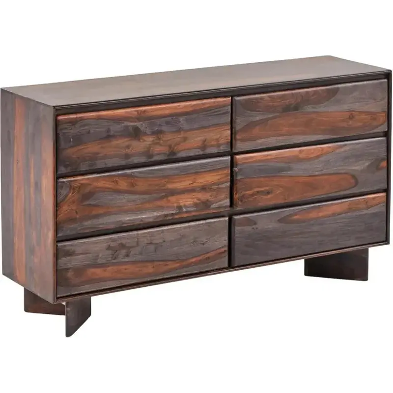 Vandra Brown Wooden Dresser With Modern Farmhouse Style 1