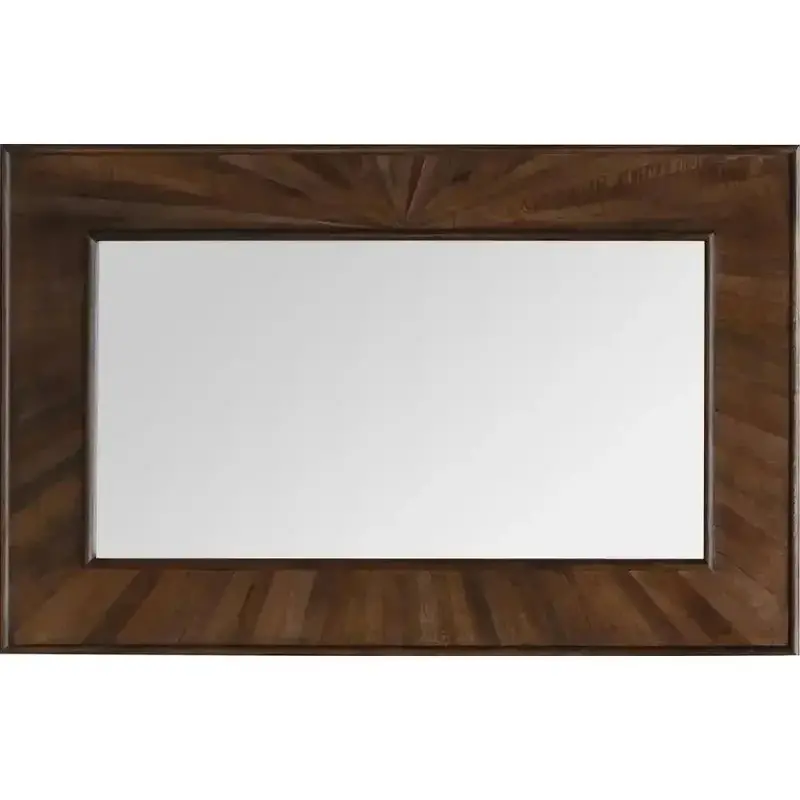 Varethra Wall Mirror With Wood Frame – Natural Texture Accent 1