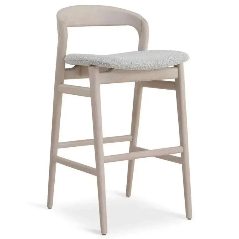 Velma Bouclé Counter Height Stool – Fabric-Upholstered Seat 1