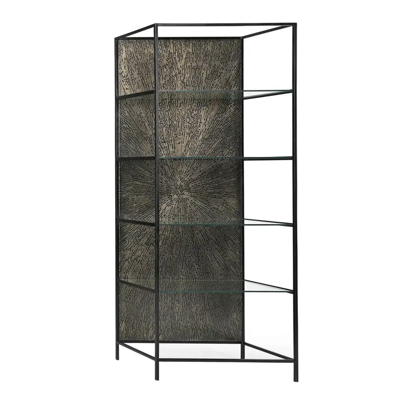 Venus Black Iron Frame Etagere Shelving Unit 1