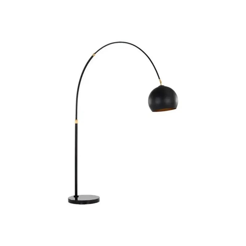 Vern Arc Floor Lamp With Marble Base And Sculptural Silhouette 1