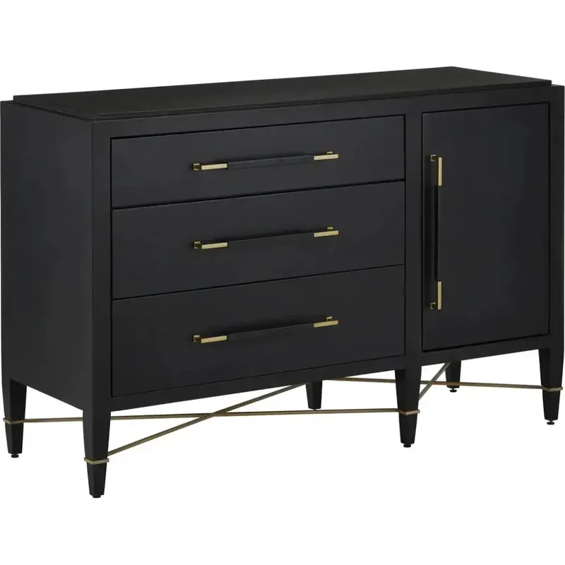 Verona Black Three-Drawer Storage Chest 1